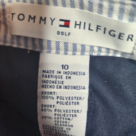Tommy Hilfiger Golf Skort Skirt Women 12 Navy Blue Tennis Pleats Pockets Zipper - Picture 2 of 6